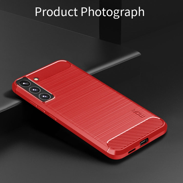 For Samsung Galaxy S22+ 5G MOFI Gentleness Series Brushed Texture Carbon Fiber Soft TPU Case(Red)