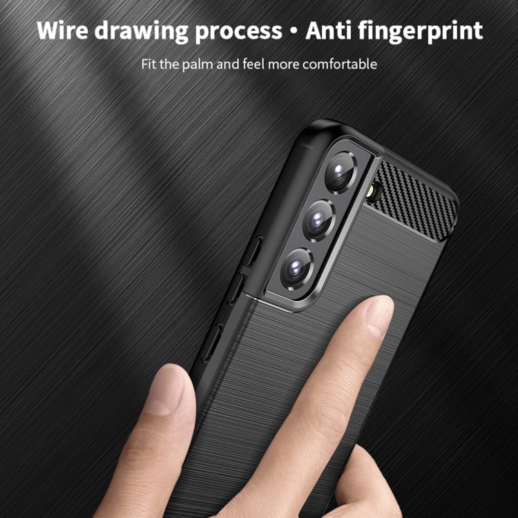 For Samsung Galaxy S22+ 5G MOFI Gentleness Series Brushed Texture Carbon Fiber Soft TPU Case(Red)