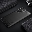 For Samsung Galaxy S22 Ultra 5G MOFI Gentleness Series Brushed Texture Carbon Fiber Soft TPU Case(Black)