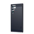 For Samsung Galaxy S22 Ultra 5G MOFI Gentleness Series Brushed Texture Carbon Fiber Soft TPU Case(Blue)