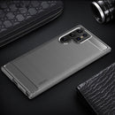For Samsung Galaxy S22 Ultra 5G MOFI Gentleness Series Brushed Texture Carbon Fiber Soft TPU Case(Gray)