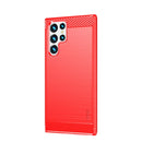 For Samsung Galaxy S22 Ultra 5G MOFI Gentleness Series Brushed Texture Carbon Fiber Soft TPU Case(Red)
