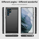 For Samsung Galaxy S22 Ultra 5G MOFI Gentleness Series Brushed Texture Carbon Fiber Soft TPU Case(Red)