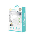 QC-04 QC3.0 + 3 x USB2.0 Multi-ports Charger with 3A USB to Type-C Data Cable, EU Plug(White)