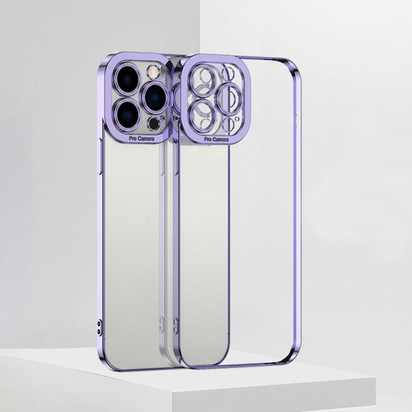 Electroplating TPU Phone Case For iPhone 13 Pro(Purple)
