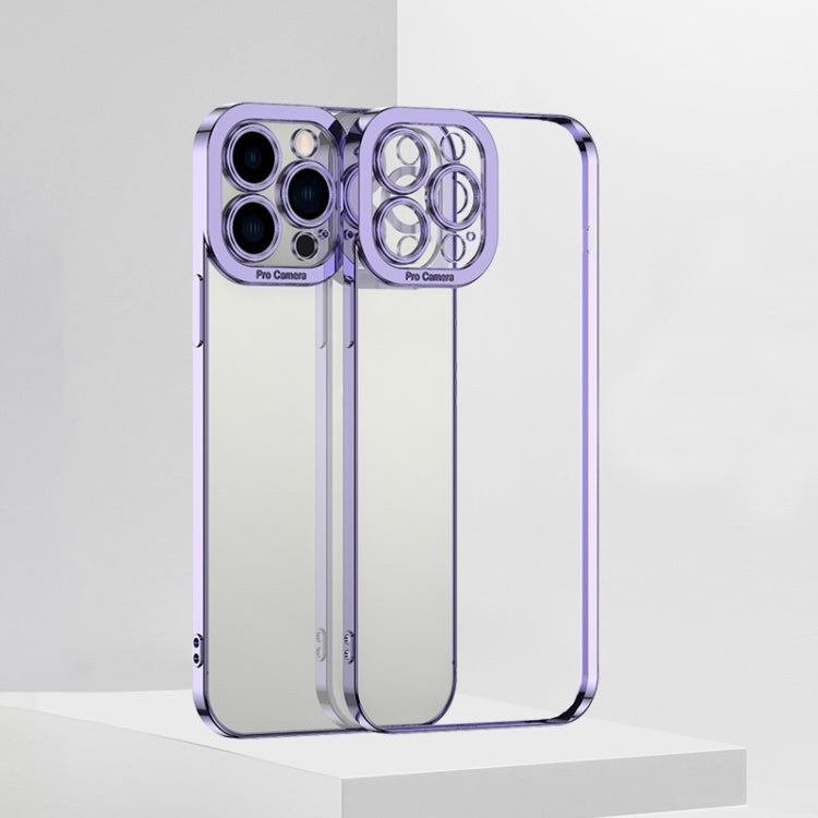 Electroplating TPU Phone Case For iPhone 13 Pro(Purple)
