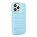 For iPhone 13 Thick Down Jacket Soft PU Phone Case (Blue)