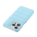 For iPhone 13 Thick Down Jacket Soft PU Phone Case (Blue)