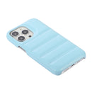 For iPhone 13 Thick Down Jacket Soft PU Phone Case (Blue)