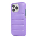 For iPhone 13 Thick Down Jacket Soft PU Phone Case (Purple)