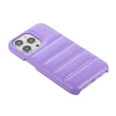 For iPhone 13 Thick Down Jacket Soft PU Phone Case (Purple)