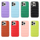 For iPhone 13 Thick Down Jacket Soft PU Phone Case (Purple)