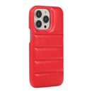 For iPhone 13 Pro Thick Down Jacket Soft PU Phone Case (Red)