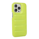 For iPhone 13 Pro Thick Down Jacket Soft PU Phone Case (Light Green)