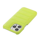 For iPhone 13 Pro Thick Down Jacket Soft PU Phone Case (Light Green)
