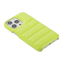 For iPhone 13 Pro Thick Down Jacket Soft PU Phone Case (Light Green)