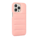 For iPhone 13 Pro Thick Down Jacket Soft PU Phone Case (Pink)