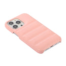 For iPhone 13 Pro Thick Down Jacket Soft PU Phone Case (Pink)