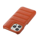 For iPhone 13 Pro Thick Down Jacket Soft PU Phone Case (Brown)