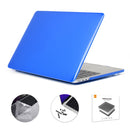 ENKAY Hat-Prince 3 in 1 Crystal Laptop Protective Case + TPU Keyboard Film + Anti-dust Plugs Set for MacBook Pro 14.2 inch A2442 2021, Version:US Version(Dark Blue)