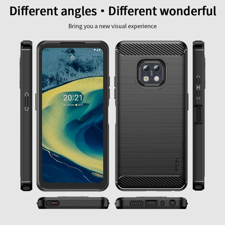 For Nokia XR20 MOFI Gentleness Series Brushed Texture Carbon Fiber Soft TPU Case(Gray)