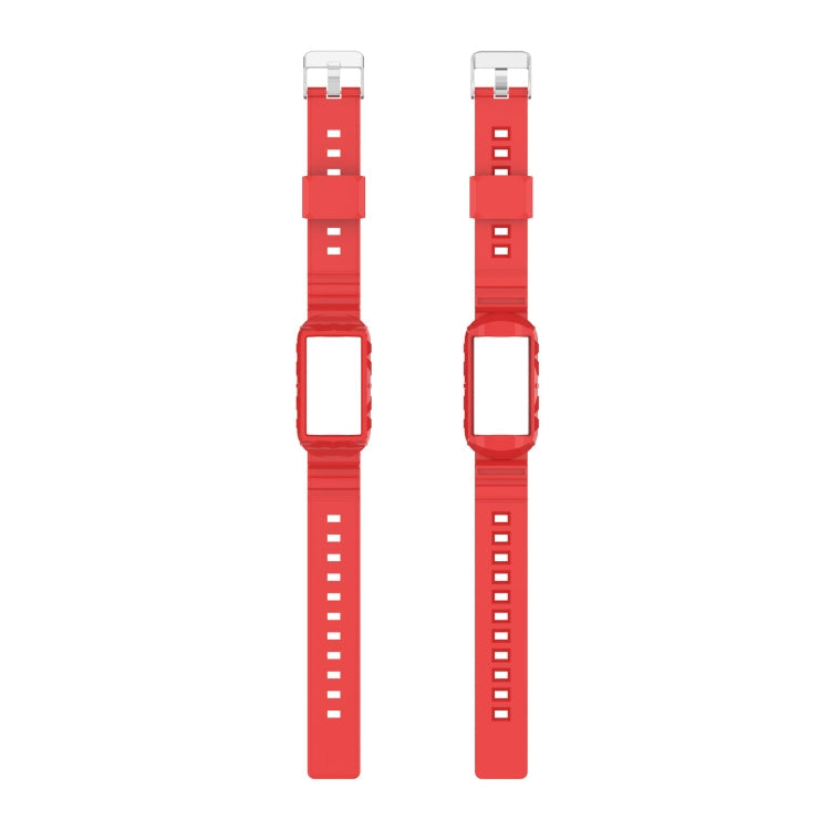For Fitbit Charge 4 Silicone One Body Armor Watch Band(Red)
