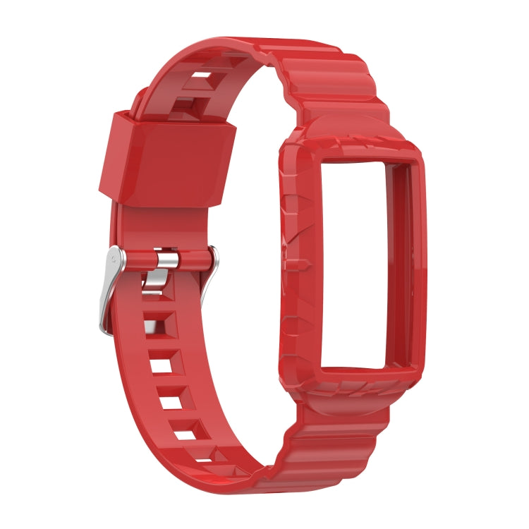 For Fitbit Charge 4 Silicone One Body Armor Watch Band(Red)