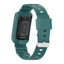 For Fitbit Charge 4 Silicone One Body Armor Watch Band(Green Pine Needles)