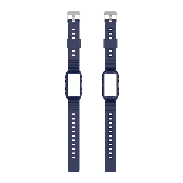 For Fitbit Charge 4 Silicone One Body Armor Watch Band(Navy Blue)