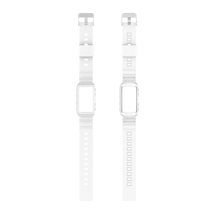 For Fitbit Charge 4 Silicone One Body Armor Watch Band(White)