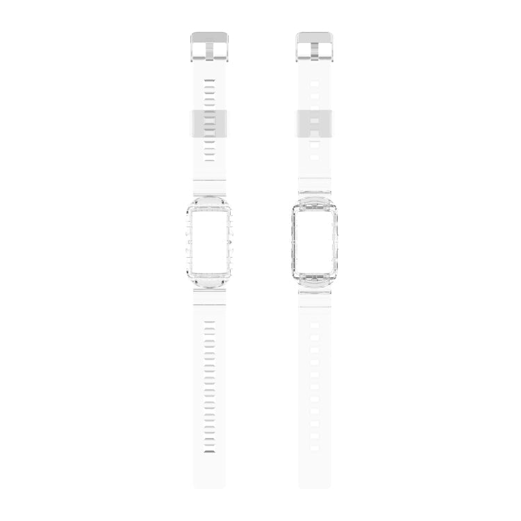 For Fitbit Charge 4 Silicone One Body Armor Watch Band(Transparent)