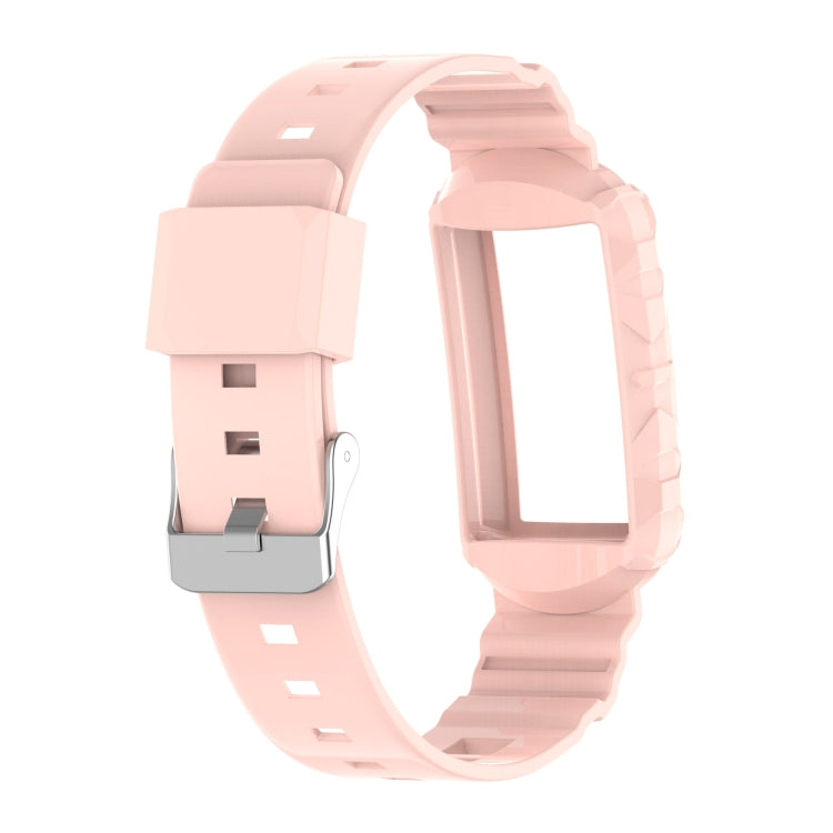 For Fitbit Charge 4 Silicone One Body Armor Watch Band(Pink)