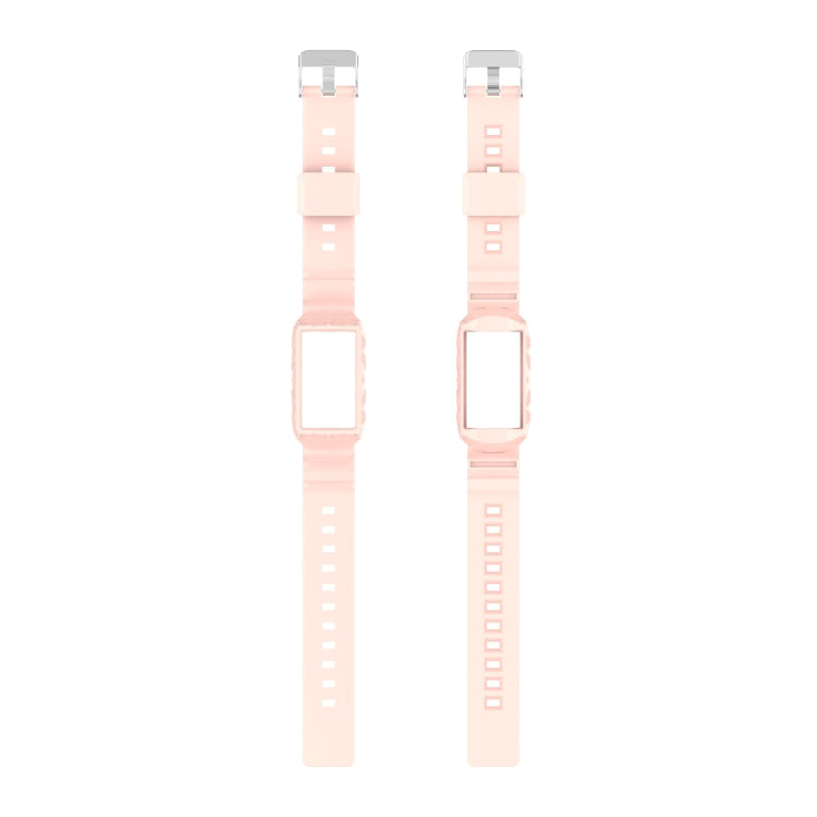 For Fitbit Charge 4 Silicone One Body Armor Watch Band(Pink)