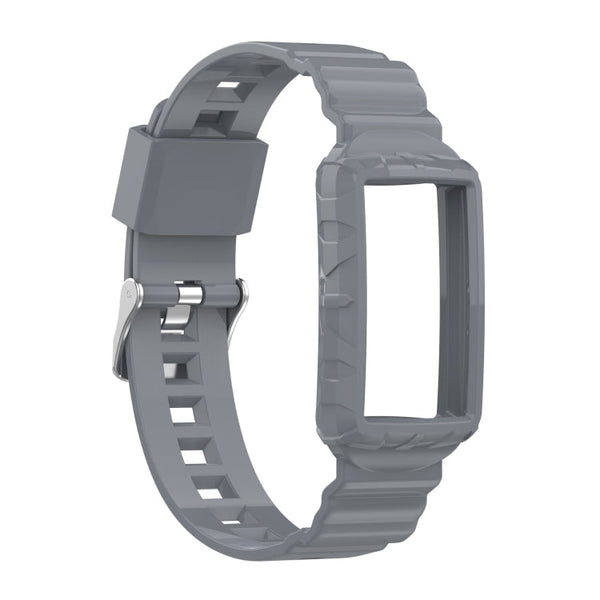 For Fitbit Charge 4 Silicone One Body Armor Watch Band(Gray)