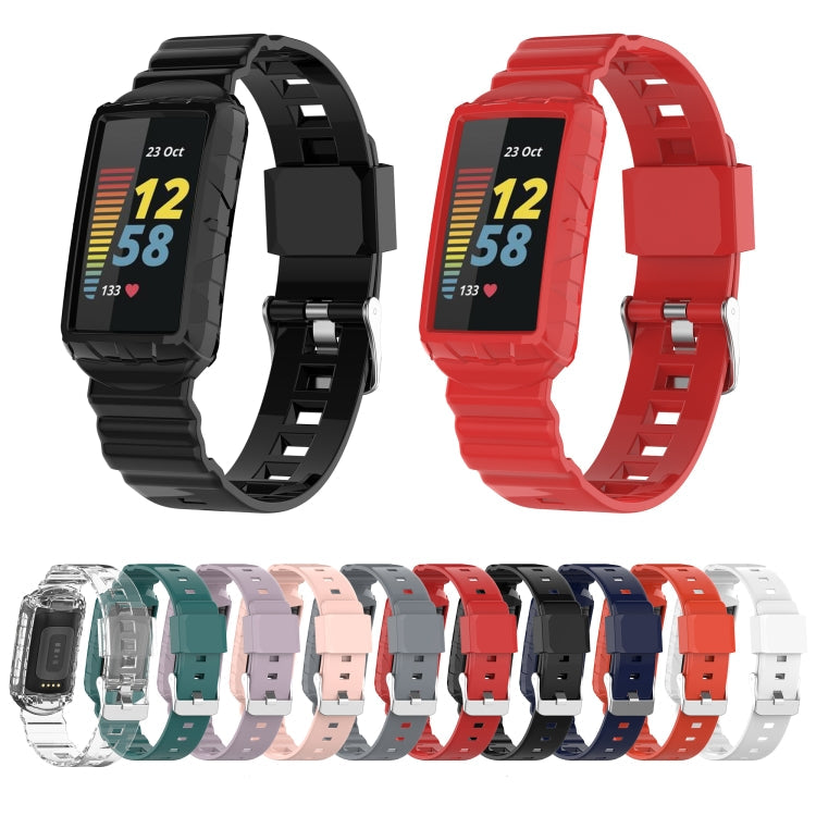 For Fitbit Charge 4 Silicone One Body Armor Watch Band(Pink)