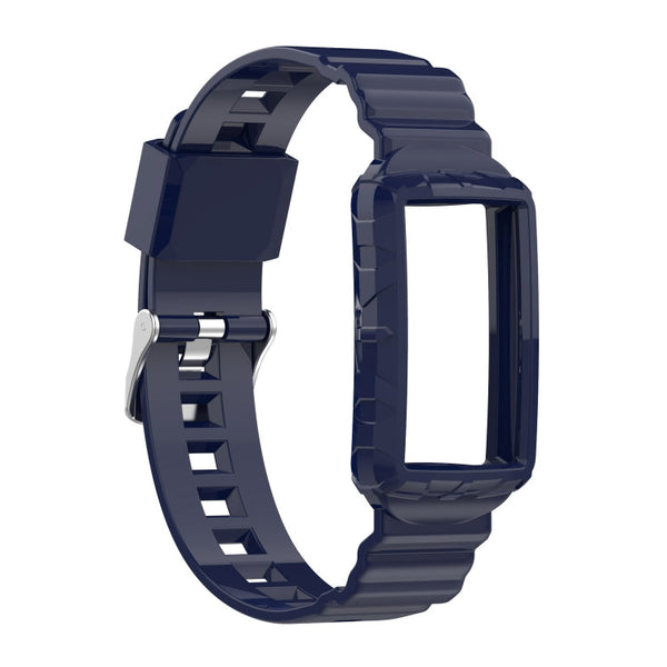 For Fitbit Charge 4 SE Silicone One Body Armor Watch Band(Navy Blue)