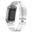 For Fitbit Charge 4 SE Silicone One Body Armor Watch Band(Transparent)
