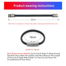 XJ-72 20cm USB to USB-C / Type-C Bracelet Charging Data Cable(Brown)