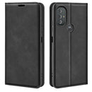 For Motorola Moto G Power 2022 Retro-skin Magnetic Suction Phone Leather Case with Holder & Card Slots & Wallet(Black)