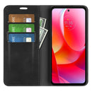 For Motorola Moto G Power 2022 Retro-skin Magnetic Suction Phone Leather Case with Holder & Card Slots & Wallet(Black)