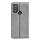 For Motorola Moto G Power 2022 Retro-skin Magnetic Suction Phone Leather Case with Holder & Card Slots & Wallet(Grey)