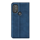 For Motorola Moto G Power 2022 Retro-skin Magnetic Suction Phone Leather Case with Holder & Card Slots & Wallet(Dark Blue)