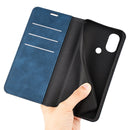 For Motorola Moto G Power 2022 Retro-skin Magnetic Suction Phone Leather Case with Holder & Card Slots & Wallet(Dark Blue)