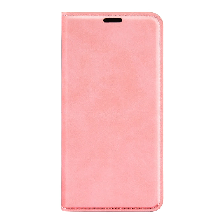 For Motorola Moto G Power 2022 Retro-skin Magnetic Suction Phone Leather Case with Holder & Card Slots & Wallet(Pink)