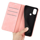 For Motorola Moto G Power 2022 Retro-skin Magnetic Suction Phone Leather Case with Holder & Card Slots & Wallet(Pink)