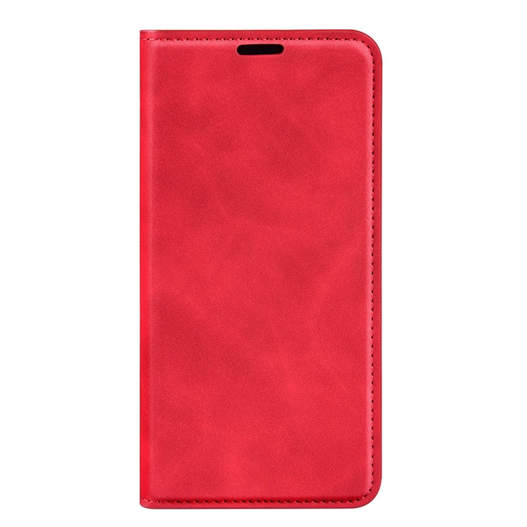 For Motorola Moto G Power 2022 Retro-skin Magnetic Suction Phone Leather Case with Holder & Card Slots & Wallet(Red)