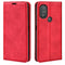 For Motorola Moto G Power 2022 Retro-skin Magnetic Suction Phone Leather Case with Holder & Card Slots & Wallet(Red)