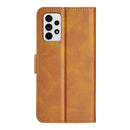 For Samsung Galaxy A33 5G Dual-side Magnetic Leather Case with Holder & Card Slots & Wallet(Yellow)