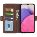 For Samsung Galaxy A33 5G Dual-side Magnetic Leather Case with Holder & Card Slots & Wallet(Brown)
