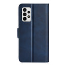 For Samsung Galaxy A33 5G Dual-side Magnetic Leather Case with Holder & Card Slots & Wallet(Dark Blue)